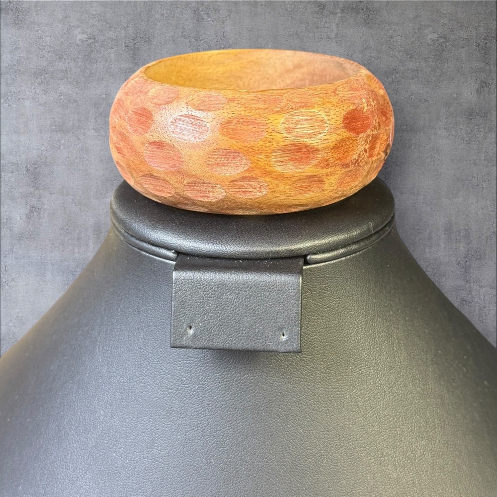 111. Source Unknown Wooden Bangle with Dot Pattern‎
